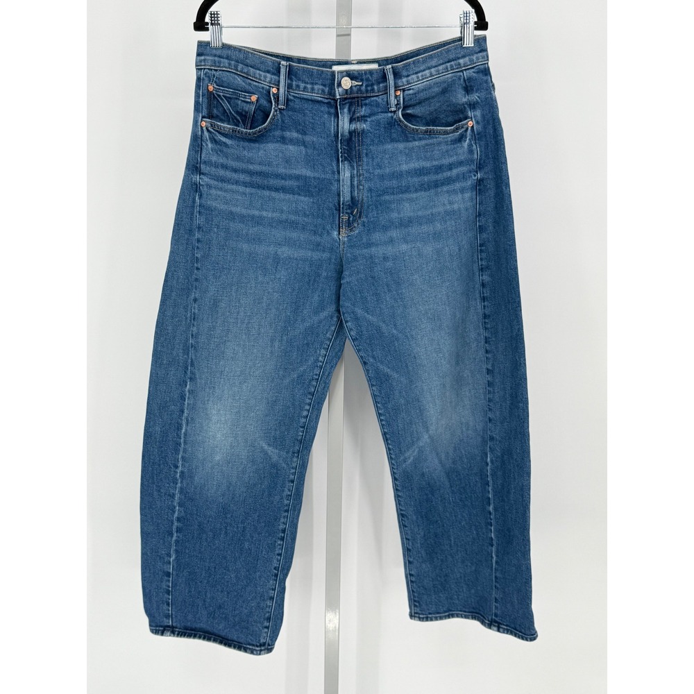 Mother Denim The Lil Mid Rise Full Pipe Flood Jeans Blue 30